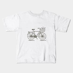 Line art of a classic bicycle Kids T-Shirt